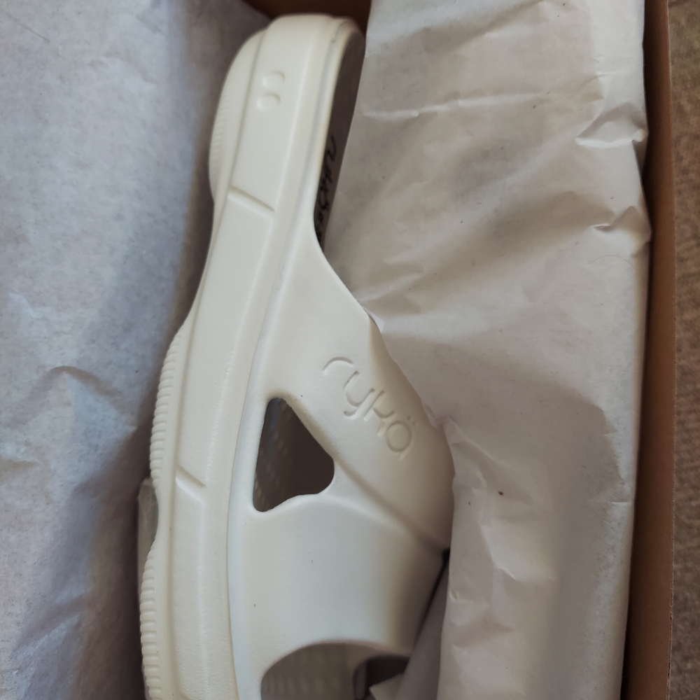 Ryka White Slide Sandals